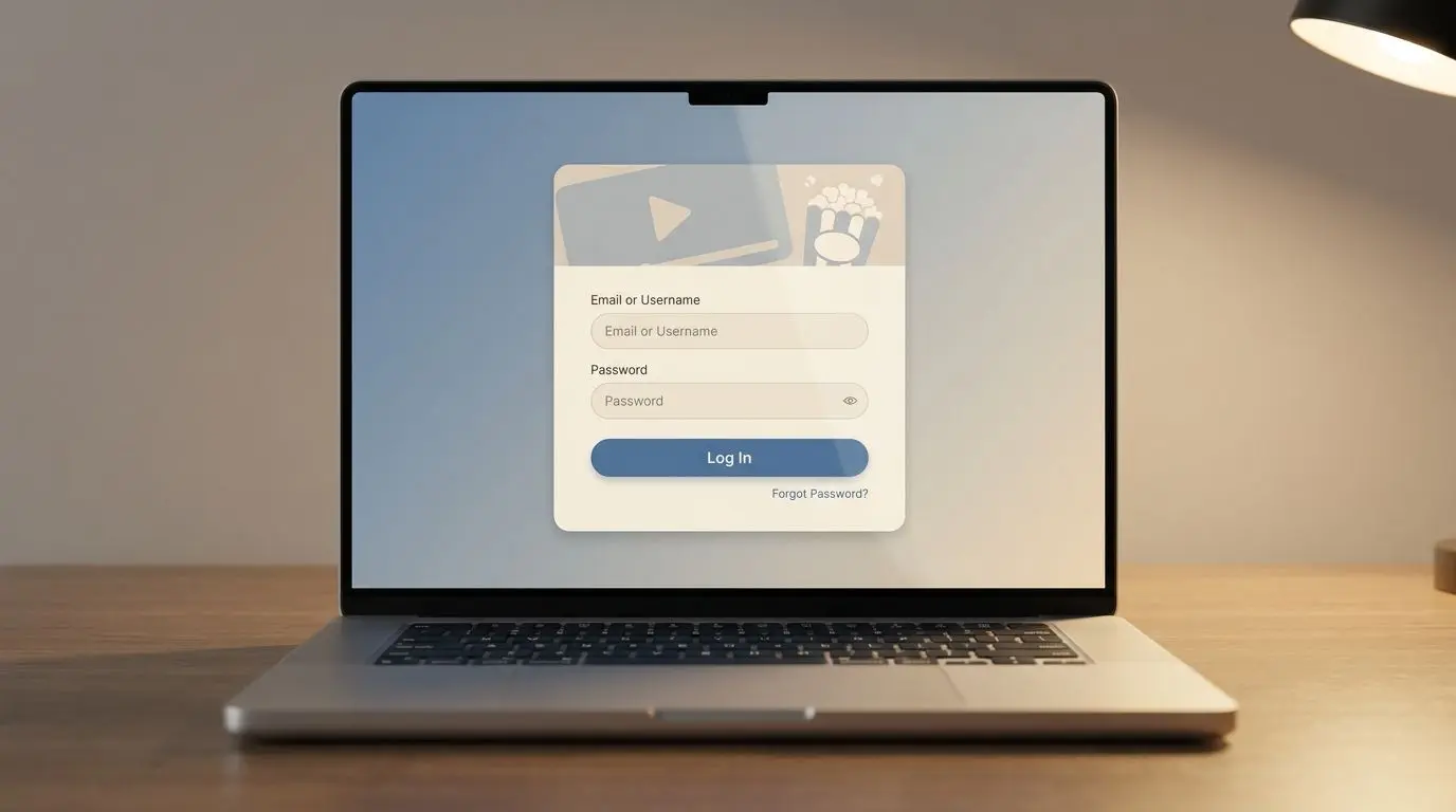 PlayOJO Login Steps Illustration Simple account login interface with email and password fields