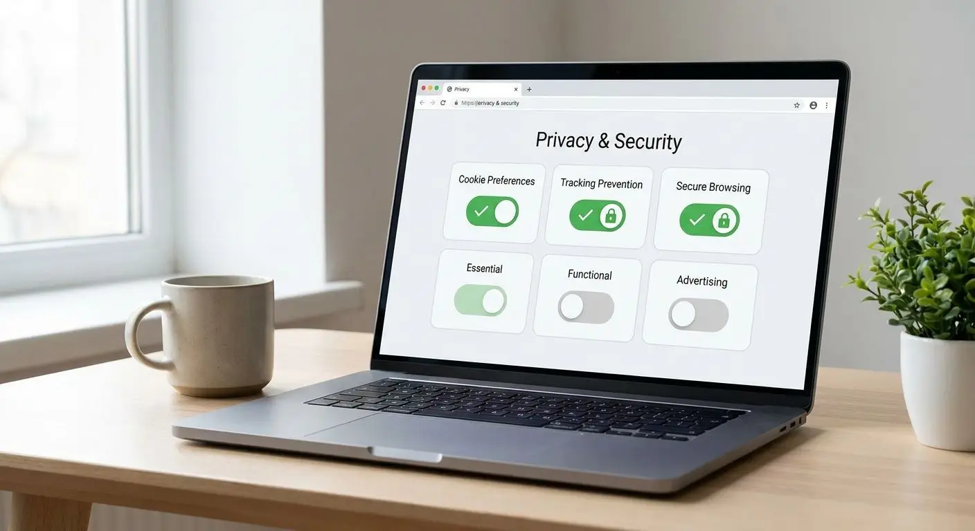 Browser-style cookie and privacy settings interface