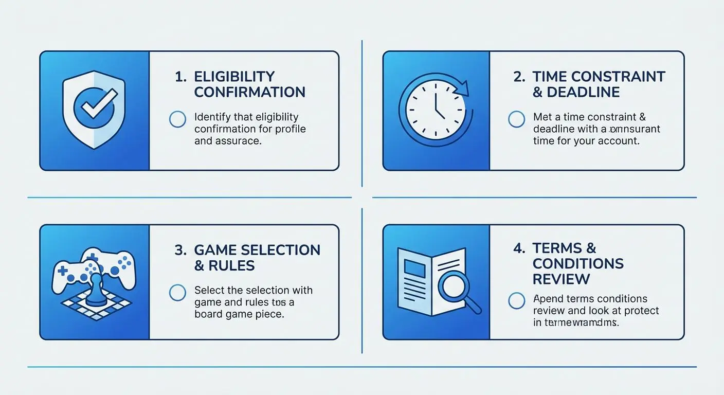 Checklist infographic for free spins bonus rules