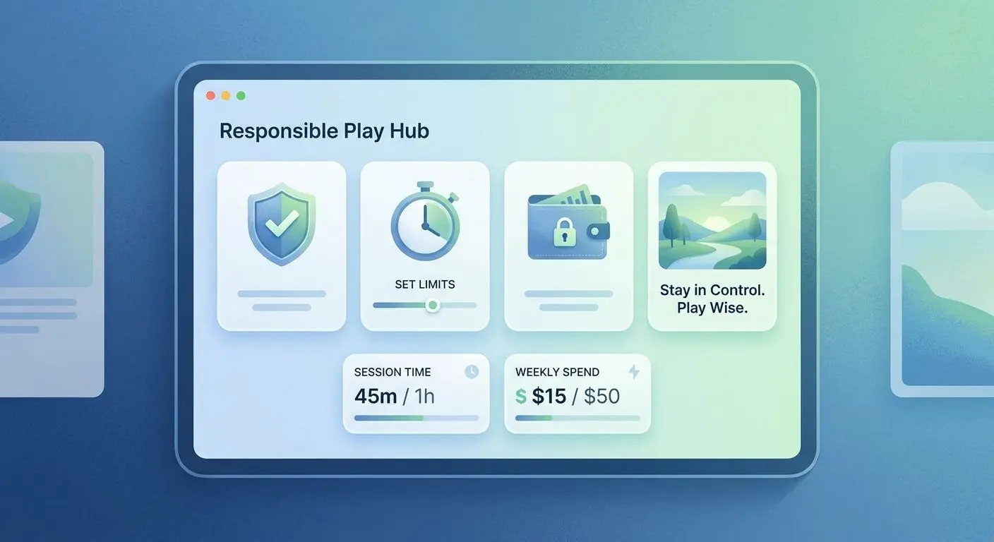 Responsible play illustration with limits and account controls