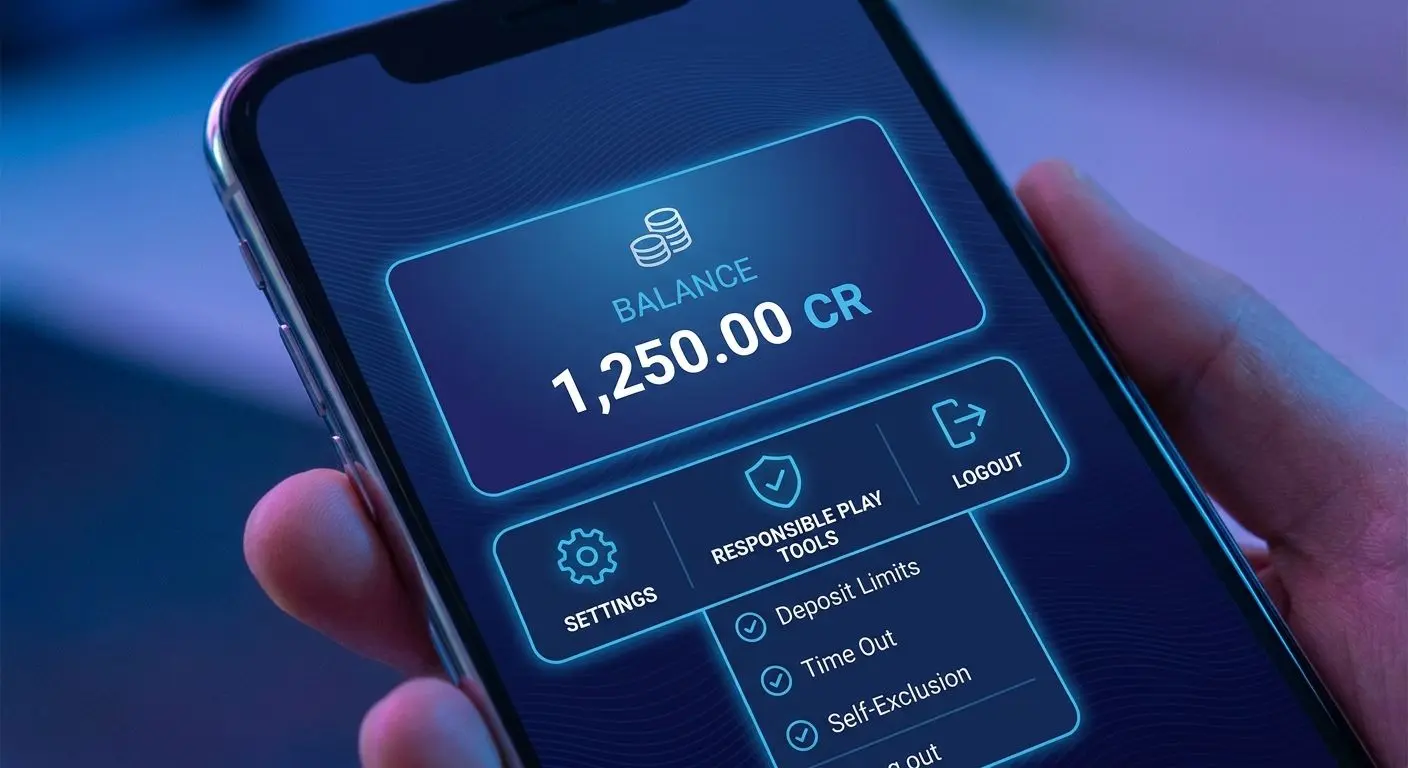 Managing your PlayOJO account on iOS PlayOJO-style mobile account screen with balance and settings