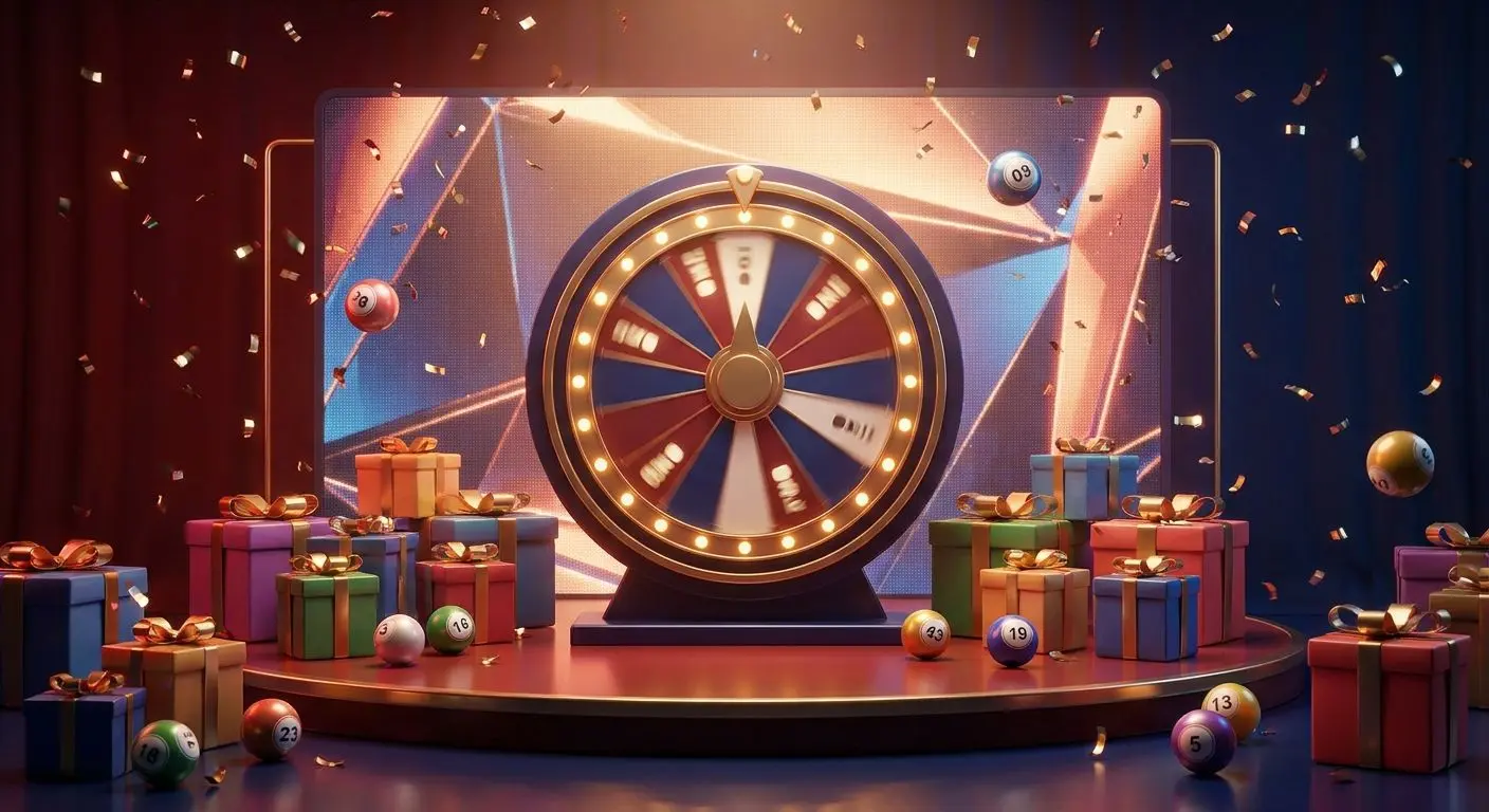 Twister wheel and social rewards illustration Prize wheel, gifts and bingo-themed reward illustration