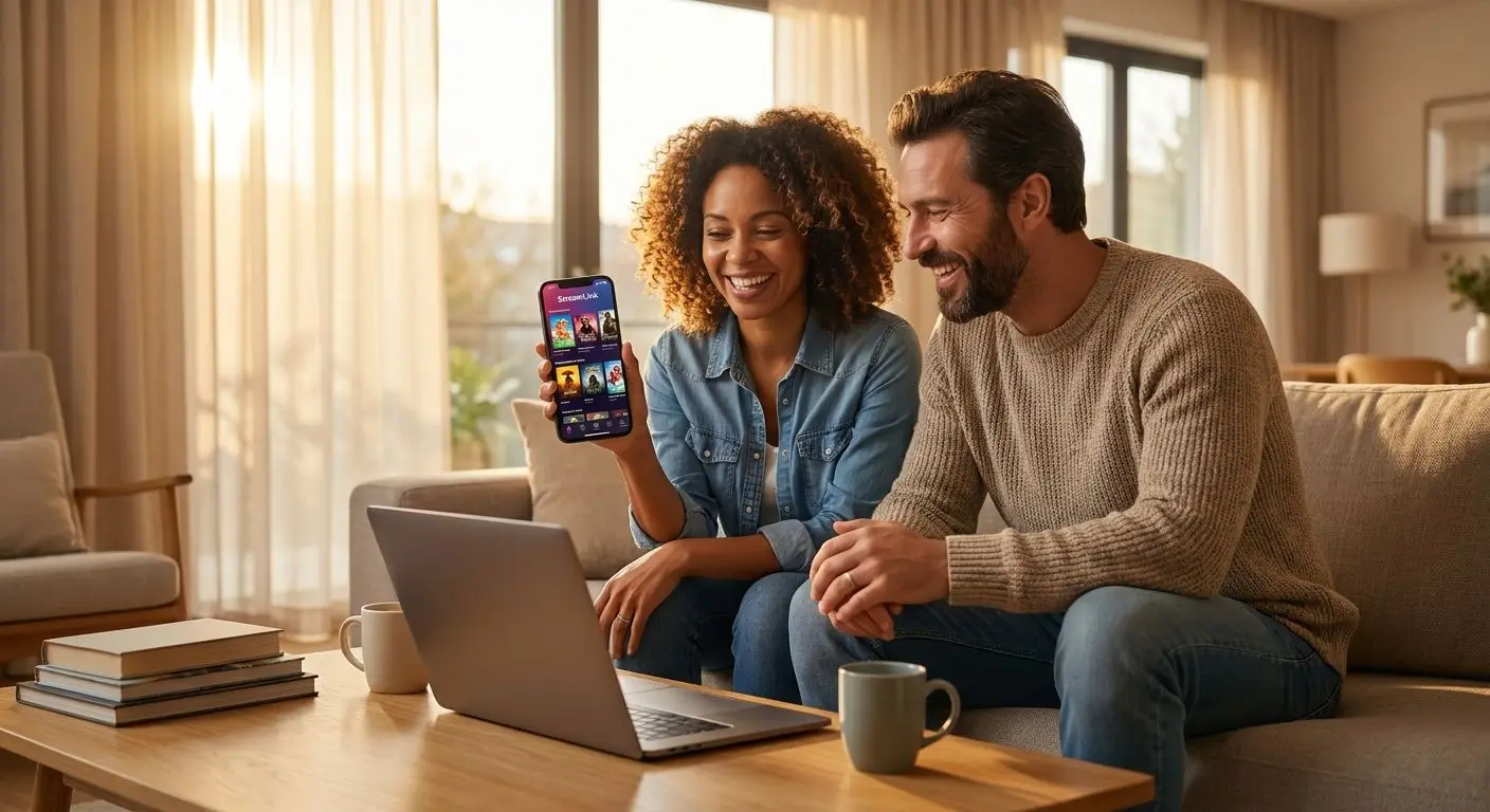Two friends sharing a PlayOJO-style referral offer on a smartphone