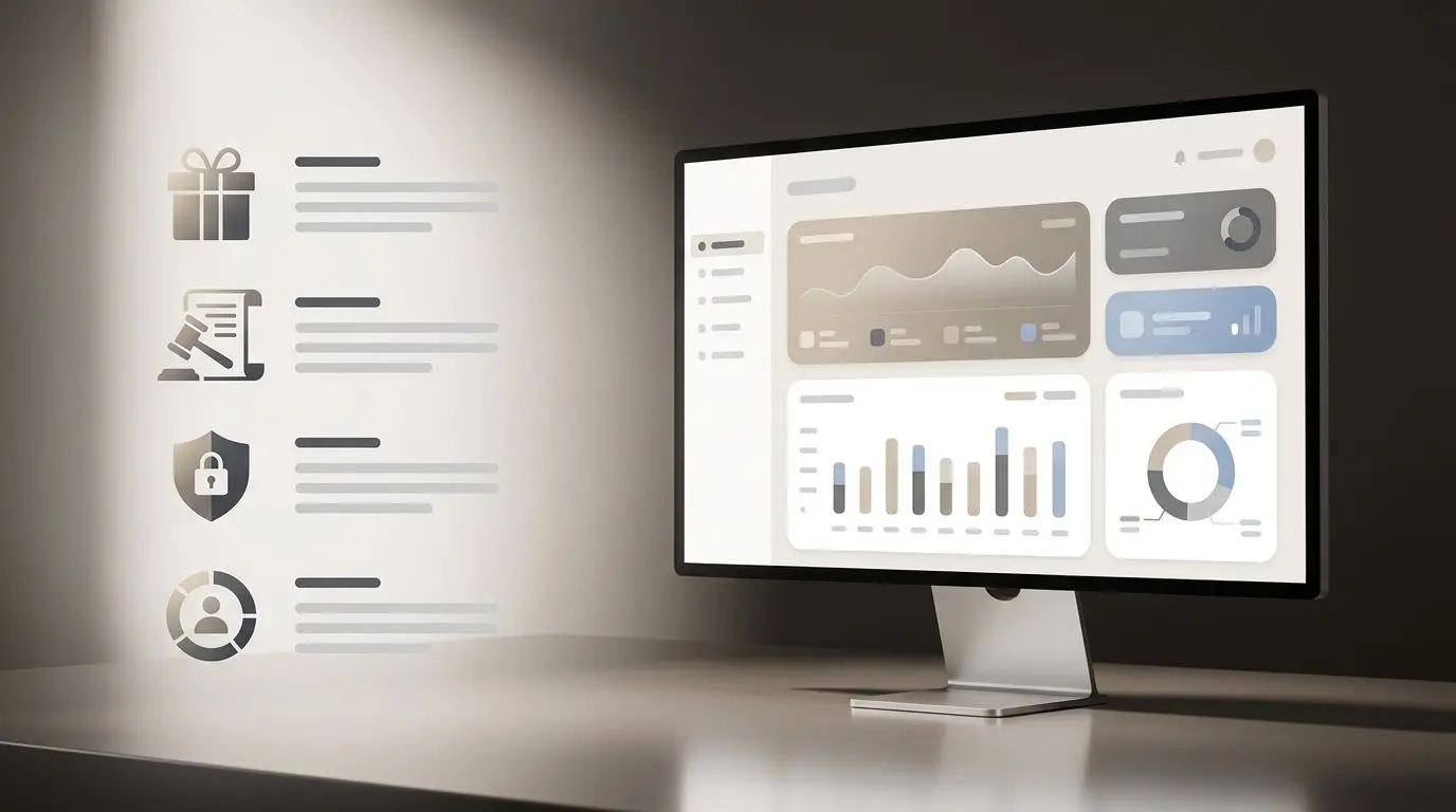 Website navigation illustration for legal pages, promotions and safer play tools