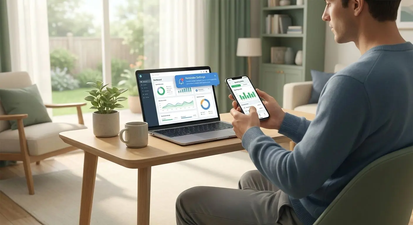 User checking safer play controls and account limits on a digital platform