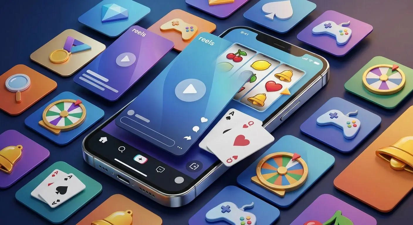 Mobile game categories on PlayOJO Smartphone with icons for slots, fruit machines and table-style mobile categories