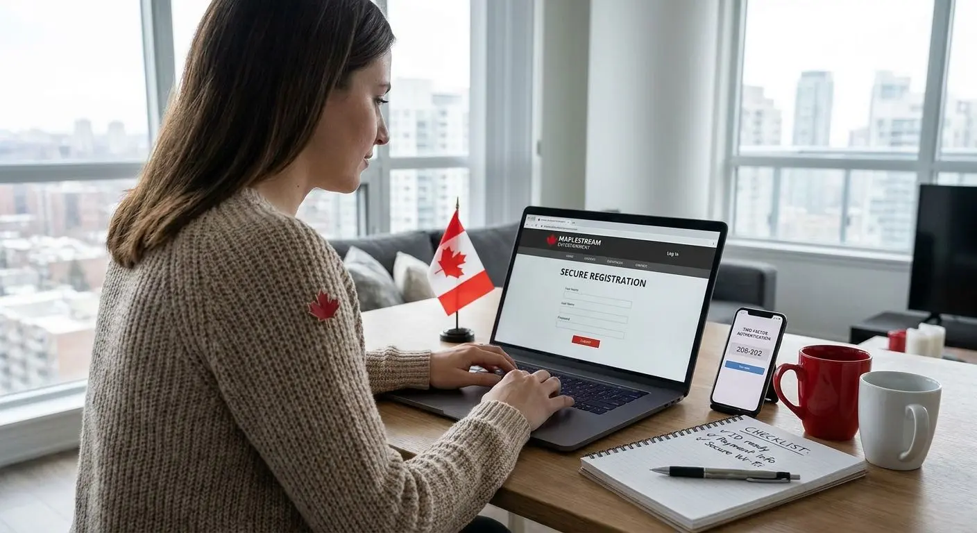 Preparing for Online Registration in Canada Canadian player preparing details for secure online registration