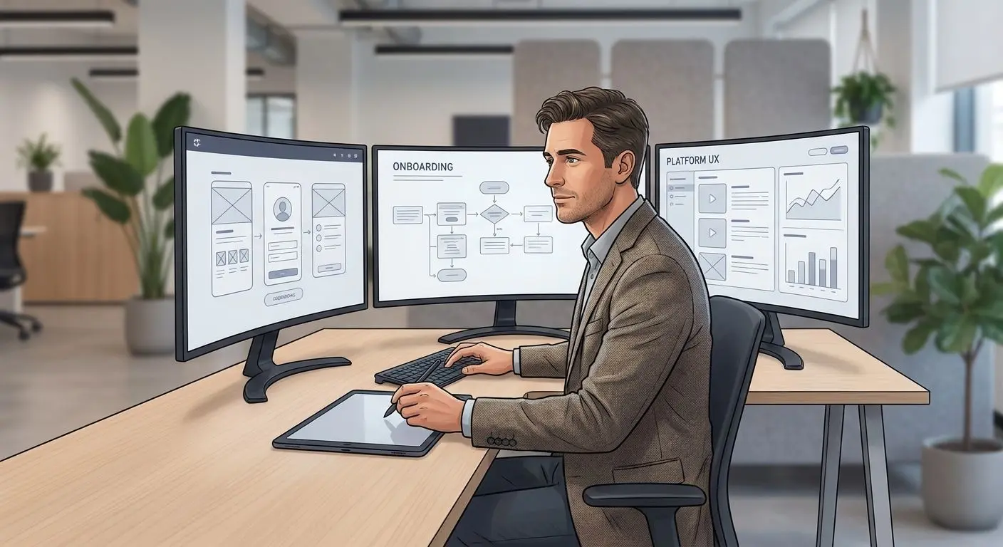 Author and iGaming Registration Expert Illustration Illustrative image of an online gaming registration expert